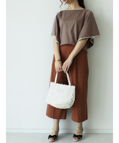 Te chichi（テチチ）の「配色パイピングフレア袖プルオーバー（Tシャツ/カットソー・レディース・オフホワイト/グレー/モカ・ﾌﾘ-）」の20枚目の写真