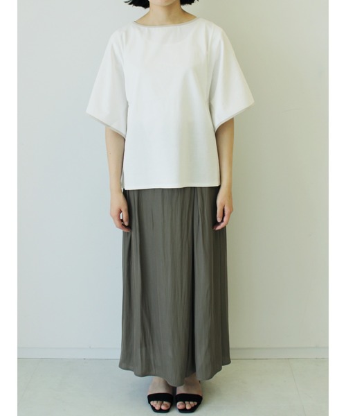 Te chichi（テチチ）の「配色パイピングフレア袖プルオーバー（Tシャツ/カットソー・レディース・オフホワイト/グレー/モカ・ﾌﾘ-）」の22枚目の写真