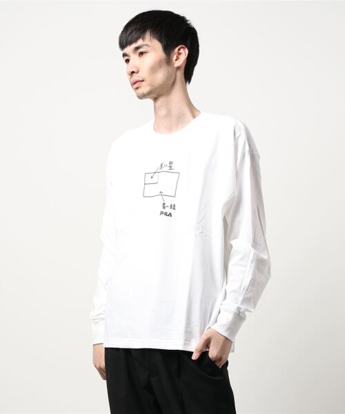 FILA(フィラ)の「FILA KEN KAGAMI ロングスリーブT(Tシャツ/カットソー・メンズ・ホワイト/ブラック・L/M/LL/S)」の1枚目の写真