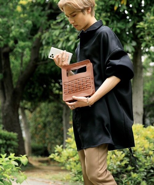 Adoon plain（アドーンプレーン）の「【Adoon plain】レザーショッパー（ハンドバッグ・メンズ・グレー/ダークブラウン/ブラック・FREE）」の20枚目の写真