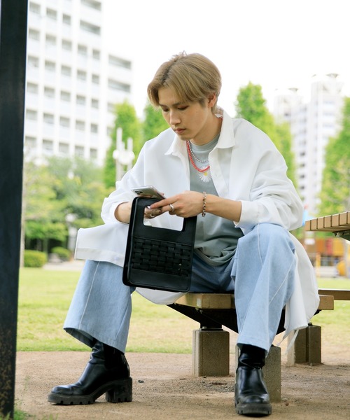 Adoon plain（アドーンプレーン）の「【Adoon plain】レザーショッパー（ハンドバッグ・メンズ・グレー/ダークブラウン/ブラック・FREE）」の7枚目の写真