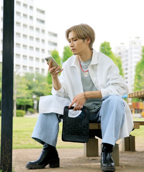 Adoon plain（アドーンプレーン）の「【Adoon plain】レザーショッパー（ハンドバッグ・メンズ・グレー/ダークブラウン/ブラック・FREE）」の8枚目の写真