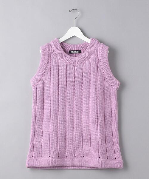 RAF SIMONS（ラフシモンズ）の「＜RAF SIMONS (ラフ シモンズ) ＞ リブ ジレ■■■（ベスト・メンズ・ライラック/イエロー・LARGE/MEDIUM）」の2枚目の写真