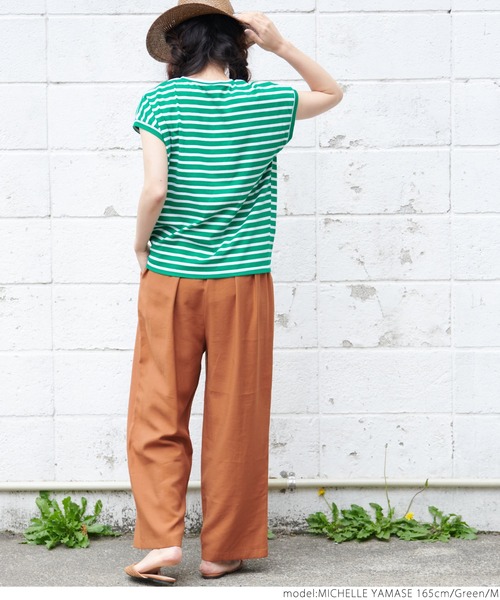 coca(coca)(コカ)の「フレンチスリーブボーダーTOPS(Tシャツ/カットソー・レディース・ホワイト/ブラウン/ブルー/グリーン・M/L)」の21枚目の写真