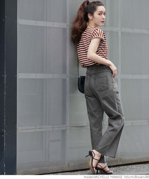 coca(coca)(コカ)の「フレンチスリーブボーダーTOPS(Tシャツ/カットソー・レディース・ホワイト/ブラウン/ブルー/グリーン・M/L)」の19枚目の写真