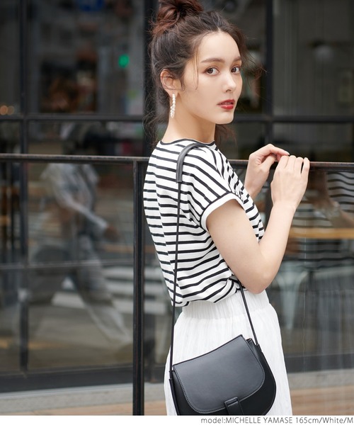 coca(coca)(コカ)の「フレンチスリーブボーダーTOPS(Tシャツ/カットソー・レディース・ホワイト/ブラウン/ブルー/グリーン・M/L)」の7枚目の写真