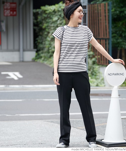 coca(coca)(コカ)の「フレンチスリーブボーダーTOPS(Tシャツ/カットソー・レディース・ホワイト/ブラウン/ブルー/グリーン・M/L)」の12枚目の写真