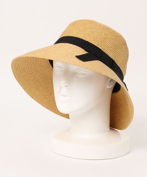 prose verse（プロズヴェール）の「ポケッタブルリボン付きつば広麦わらハット（ハット・レディース・キャメル/ベージュ・ﾌﾘ-）」の15枚目の写真