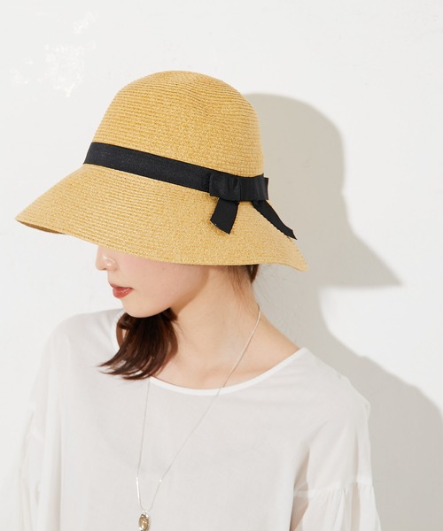 prose verse（プロズヴェール）の「ポケッタブルリボン付きつば広麦わらハット（ハット・レディース・キャメル/ベージュ・ﾌﾘ-）」の10枚目の写真