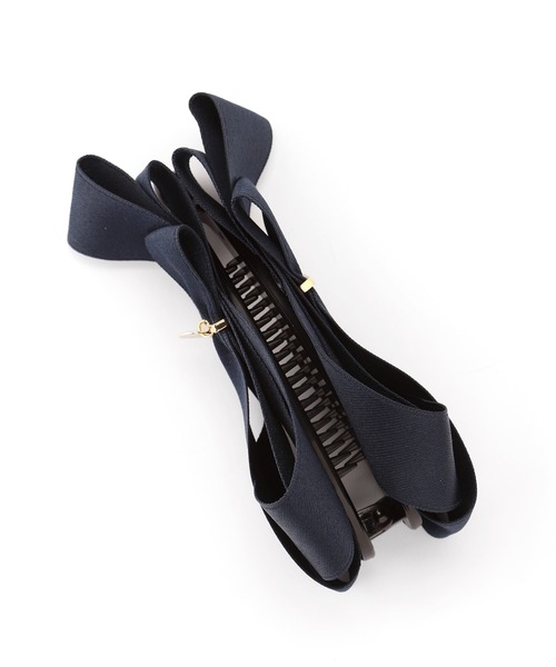 ANEMONE（アネモネ）の「メタルポイントのリボンバナナクリップ（バレッタ/ヘアクリップ・レディース・ブラウン/ブラック/ネイビー/グレー・FREE）」の8枚目の写真