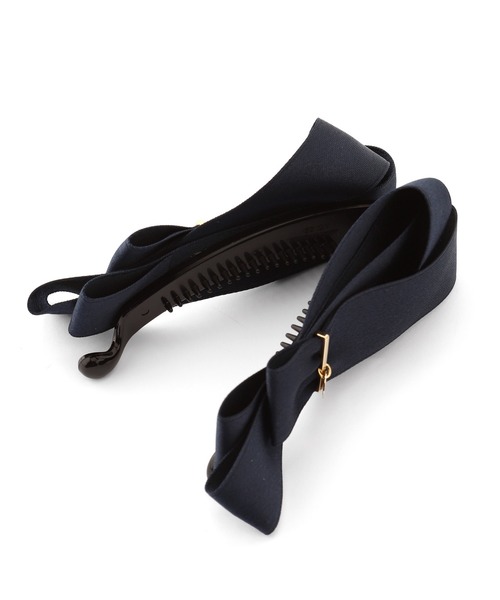 ANEMONE（アネモネ）の「メタルポイントのリボンバナナクリップ（バレッタ/ヘアクリップ・レディース・ブラウン/ブラック/ネイビー/グレー・FREE）」の9枚目の写真