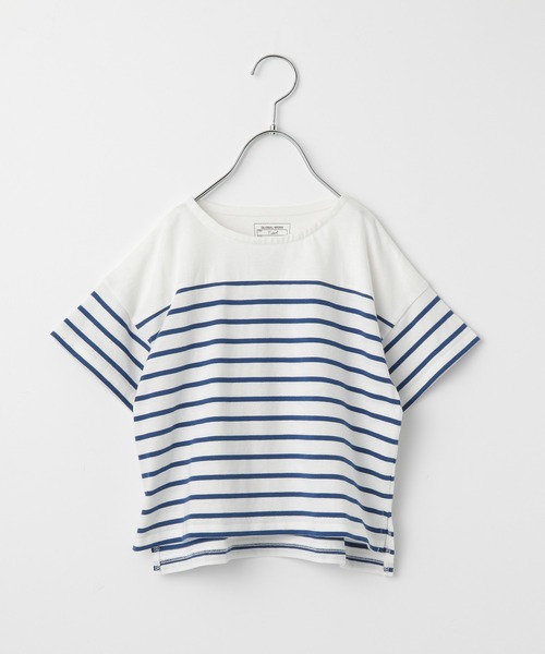 GLOBAL WORK（グローバルワーク）の「【キッズ】シャーベッTEE／パネルボーダー半袖/950235（Tシャツ/カットソー・キッズ・ホワイト/ライトブルー・120cm/110cm/130cm/150cm/140cm/100cm/160cm）」の7枚目の写真