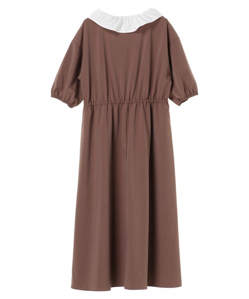 earth music&ecology by たかあしあかり（アースミュージックアンドエコロジーバイタカアシアカリ）の「【ZOZO限定】たかあしあかり★フリル襟ワンピース ＊（ワンピース・レディース・ベージュ/ブラウン・FREE）」の15枚目の写真