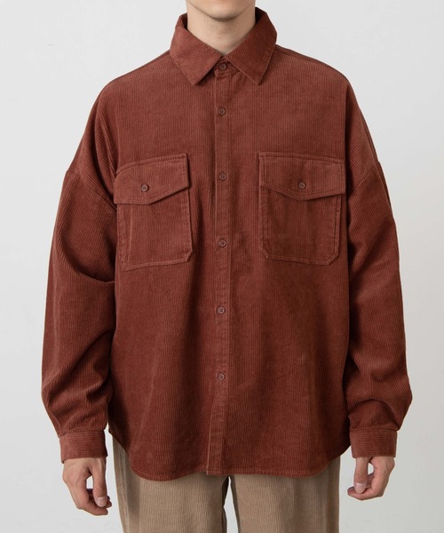 WEGO(ウィゴー)の「WEGO/コーデュロイビックシルエットシャツ(シャツ/ブラウス・メンズ・ブラック/ベージュ/ブラウン系その他/アイボリー/ブルー系その他・MEDIUM/LARGE)」の20枚目の写真