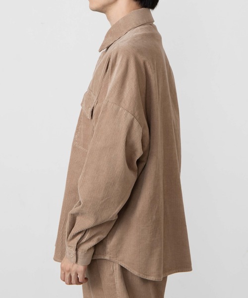 WEGO(ウィゴー)の「WEGO/コーデュロイビックシルエットシャツ(シャツ/ブラウス・メンズ・ブラック/ベージュ/ブラウン系その他/アイボリー/ブルー系その他・MEDIUM/LARGE)」の16枚目の写真