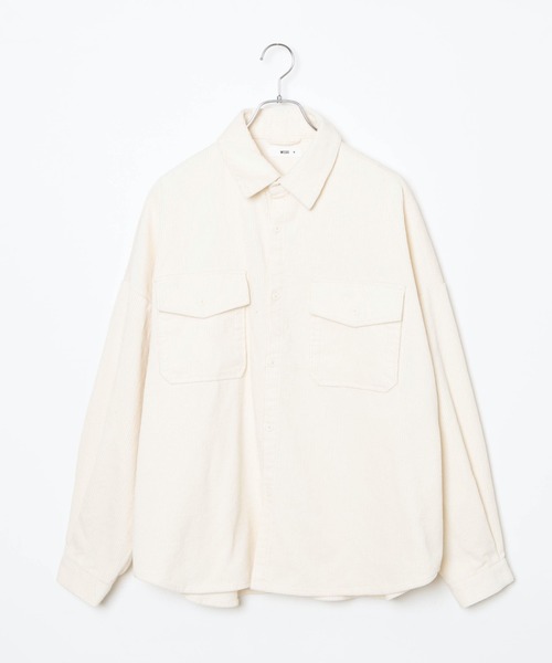 WEGO(ウィゴー)の「WEGO/コーデュロイビックシルエットシャツ(シャツ/ブラウス・メンズ・ブラック/ベージュ/ブラウン系その他/アイボリー/ブルー系その他・MEDIUM/LARGE)」の8枚目の写真