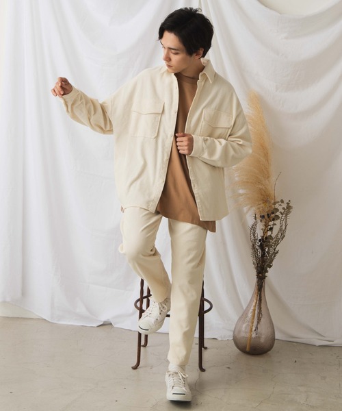 WEGO(ウィゴー)の「WEGO/コーデュロイビックシルエットシャツ(シャツ/ブラウス・メンズ・ブラック/ベージュ/ブラウン系その他/アイボリー/ブルー系その他・MEDIUM/LARGE)」の18枚目の写真