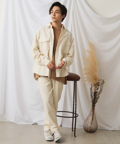 WEGO(ウィゴー)の「WEGO/コーデュロイビックシルエットシャツ(シャツ/ブラウス・メンズ・ブラック/ベージュ/ブラウン系その他/アイボリー/ブルー系その他・MEDIUM/LARGE)」の10枚目の写真