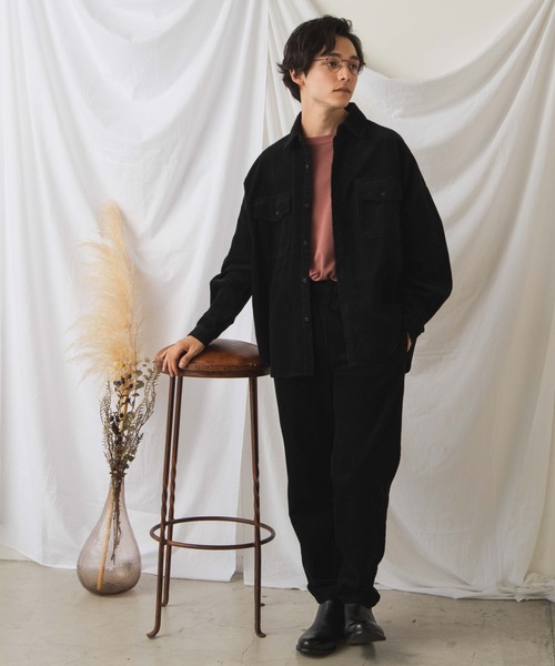 WEGO(ウィゴー)の「WEGO/コーデュロイビックシルエットシャツ(シャツ/ブラウス・メンズ・ブラック/ベージュ/ブラウン系その他/アイボリー/ブルー系その他・MEDIUM/LARGE)」の6枚目の写真