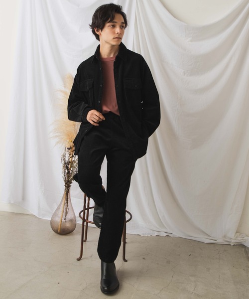 WEGO(ウィゴー)の「WEGO/コーデュロイビックシルエットシャツ(シャツ/ブラウス・メンズ・ブラック/ベージュ/ブラウン系その他/アイボリー/ブルー系その他・MEDIUM/LARGE)」の22枚目の写真