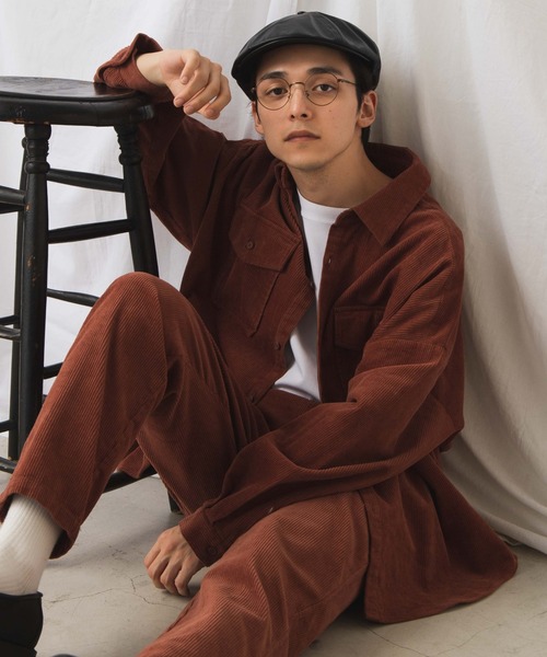 WEGO(ウィゴー)の「WEGO/コーデュロイビックシルエットシャツ(シャツ/ブラウス・メンズ・ブラック/ベージュ/ブラウン系その他/アイボリー/ブルー系その他・MEDIUM/LARGE)」の11枚目の写真