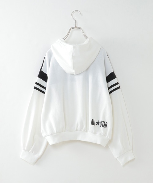 CONVERSE(コンバース)の「【キッズ】CONVERSE 裏毛切り替えパーカー(130~160cm)(パーカー・キッズ・ホワイト/スモークグレー・130/140/160/150)」の5枚目の写真