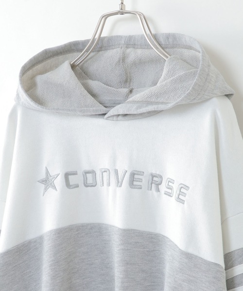 CONVERSE(コンバース)の「【キッズ】CONVERSE 裏毛切り替えパーカー(130~160cm)(パーカー・キッズ・ホワイト/スモークグレー・130/140/160/150)」の12枚目の写真