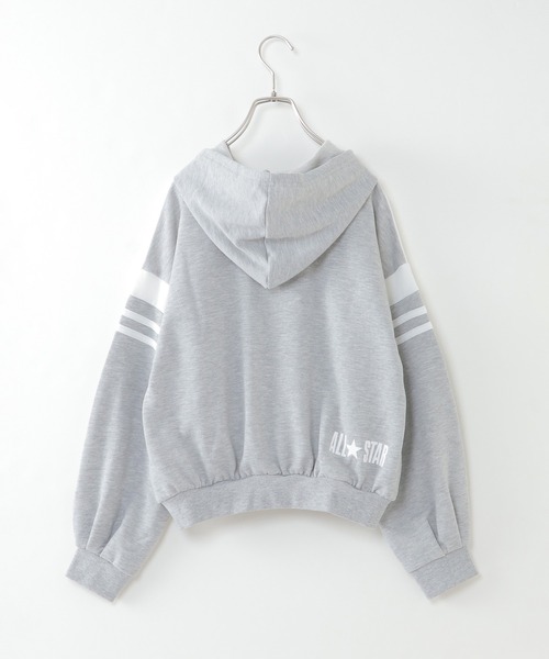 CONVERSE(コンバース)の「【キッズ】CONVERSE 裏毛切り替えパーカー(130~160cm)(パーカー・キッズ・ホワイト/スモークグレー・130/140/160/150)」の4枚目の写真