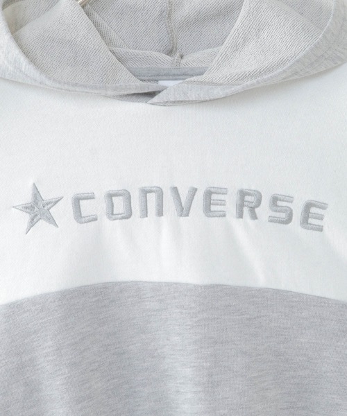CONVERSE(コンバース)の「【キッズ】CONVERSE 裏毛切り替えパーカー(130~160cm)(パーカー・キッズ・ホワイト/スモークグレー・130/140/160/150)」の8枚目の写真