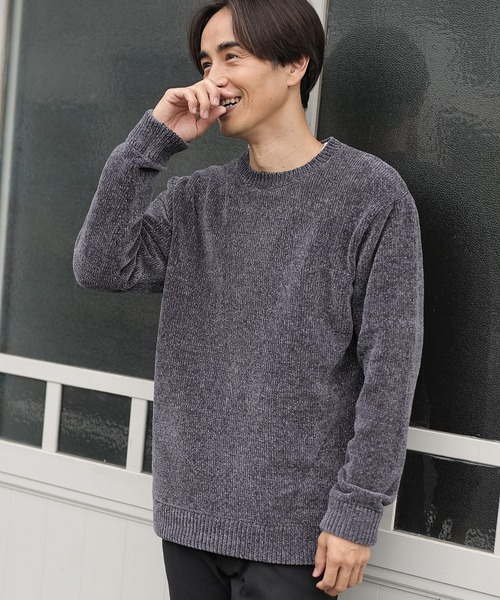 UNION STATION（ユニオンステーション）の「クルーネックモールニット（ニット/セーター・メンズ・ホワイト/ブラック/ネイビー/レッド/ブルー/チャコール・LL/M/L）」の3枚目の写真