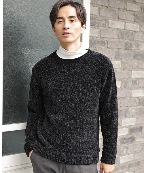 UNION STATION（ユニオンステーション）の「クルーネックモールニット（ニット/セーター・メンズ・ホワイト/ブラック/ネイビー/レッド/ブルー/チャコール・LL/M/L）」の2枚目の写真