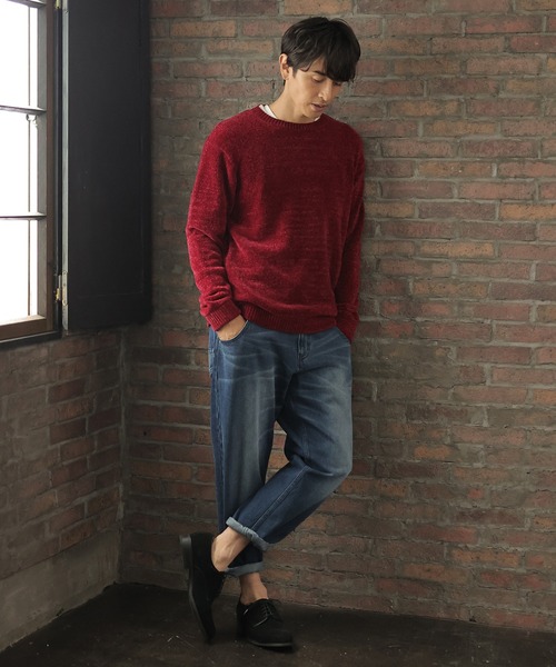 UNION STATION（ユニオンステーション）の「クルーネックモールニット（ニット/セーター・メンズ・ホワイト/ブラック/ネイビー/レッド/ブルー/チャコール・LL/M/L）」の8枚目の写真