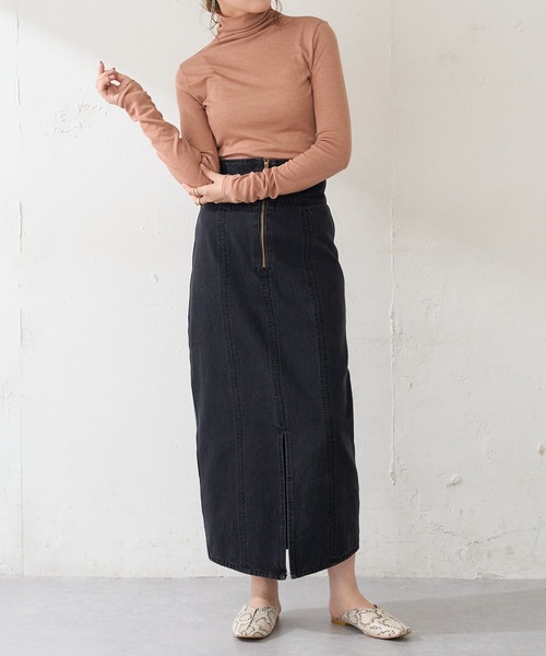 DISCOAT(ディスコート)の「【WEB限定】シアーシームレスタートルプルオーバー(Tシャツ/カットソー・レディース・ホワイト/ベージュ/グレー/モカ/ブラック/テラコッタ・FREE)」の10枚目の写真