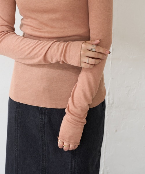 DISCOAT(ディスコート)の「【WEB限定】シアーシームレスタートルプルオーバー(Tシャツ/カットソー・レディース・ホワイト/ベージュ/グレー/モカ/ブラック/テラコッタ・FREE)」の22枚目の写真