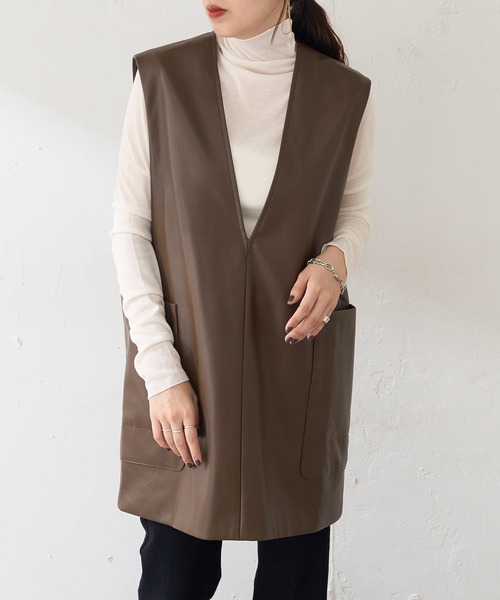 DISCOAT(ディスコート)の「【WEB限定】シアーシームレスタートルプルオーバー(Tシャツ/カットソー・レディース・ホワイト/ベージュ/グレー/モカ/ブラック/テラコッタ・FREE)」の16枚目の写真