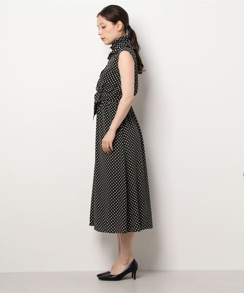ワンピース 【LOULOU WILLOUGHBY】デシンドットノースリーブワンピース