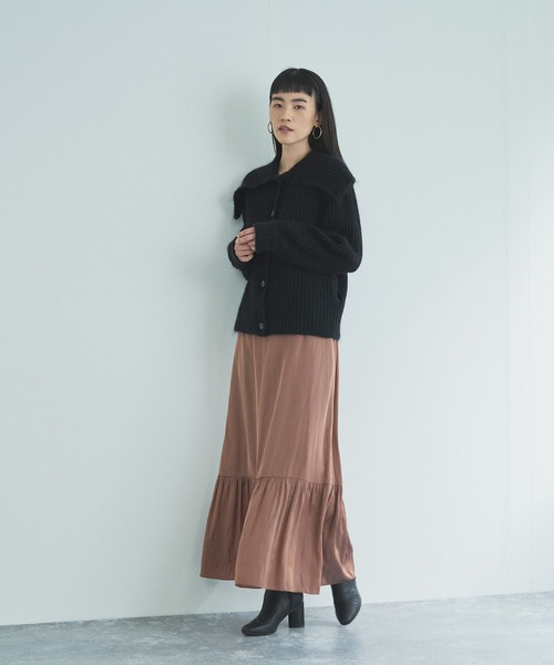 audrey and john wad - ◆オードリーアンドジョンワッド◆ モヘヤミックス ビッグカラー カーディガン F audrey and john wad（オードリーアンドジョンワッド）の