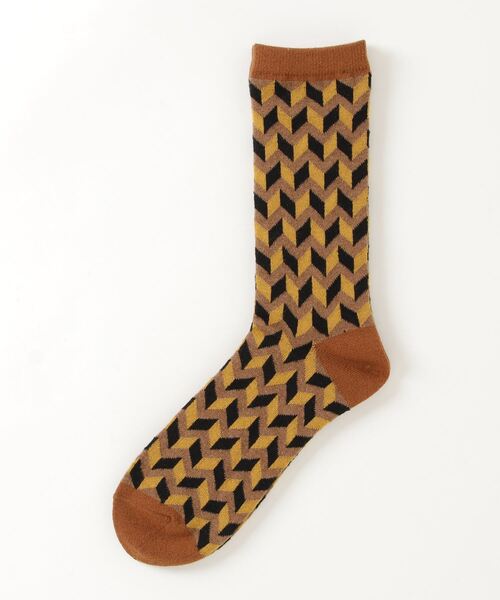 MARCOMONDE(マルコモンド)の「MARCOMONDE(マルコモンド)柄SOX メンズ(ソックス/靴下・メンズ・ダークブラウン/ブラウン/カーキ・3)」の3枚目の写真