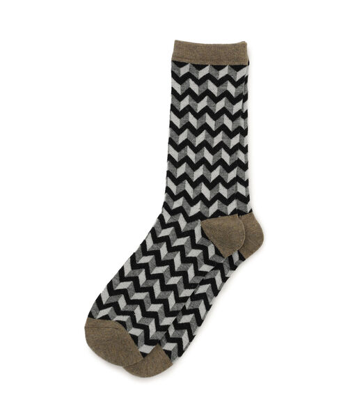 MARCOMONDE(マルコモンド)の「MARCOMONDE(マルコモンド)柄SOX メンズ(ソックス/靴下・メンズ・ダークブラウン/ブラウン/カーキ・3)」の1枚目の写真