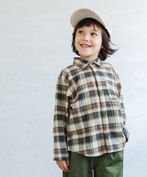 pairmanon | 【パパとおそろい】ユニセックス長袖チェック柄ライトネルシャツ(シャツ/ブラウス)