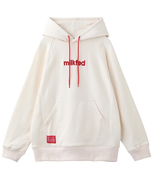MILKFED.(ミルクフェド)の「FRONT LOGO SWEAT HOODIE(パーカー・レディース・オフホワイト/ネイビー/ブラック/ベージュ/ライトパープル/ライトブルー・ONE SIZE)」の22枚目の写真