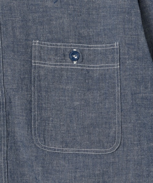 Buzz Rickson's（バズリクソンズ）の「【BUZZ RICKSON'S】〈別注〉シャンブレーユーティリティーシャツ MEN（シャツ/ブラウス・メンズ・ブルー・MEDIUM/X-LARGE/LARGE/XX-LARGE）」の7枚目の写真