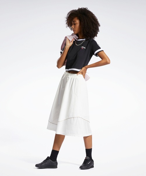 Reebok（リーボック）の「クラシックス マテリアルミックス ベクター スカート / Classics Material-Mix Vector Skirt（スカート・レディース・オフホワイト・MEDIUM/LARGE/SMALL/X-LARGE）」の3枚目の写真