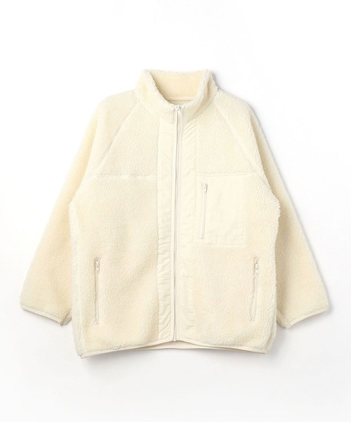 Grand PARK（グランドパーク）の「ビッグシルエットの裏なし　スタンドボアブルゾン（その他アウター・レディース・ホワイト/グレー・FREE）」の6枚目の写真