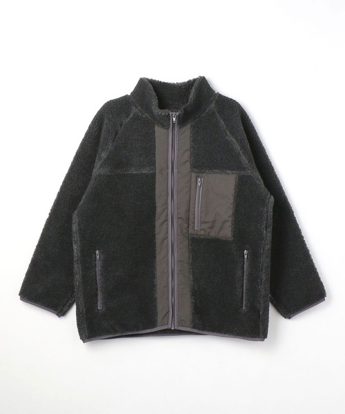 Grand PARK（グランドパーク）の「ビッグシルエットの裏なし　スタンドボアブルゾン（その他アウター・レディース・ホワイト/グレー・FREE）」の7枚目の写真