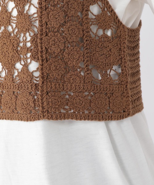 studio CLIP(スタディオクリップ)の「クロシェレースビスチェセット(ベスト・レディース・アイボリー/ブラウン/ブラウン系その他・FREE)」の21枚目の写真