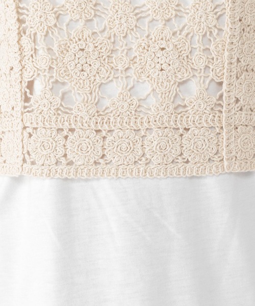 studio CLIP(スタディオクリップ)の「クロシェレースビスチェセット(ベスト・レディース・アイボリー/ブラウン/ブラウン系その他・FREE)」の8枚目の写真