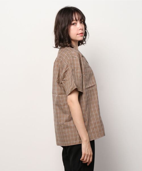 SETTO（セット）の「TENC SHIRT：チェックシャツ（シャツ/ブラウス・レディース・ブラック・S/M/L）」の7枚目の写真
