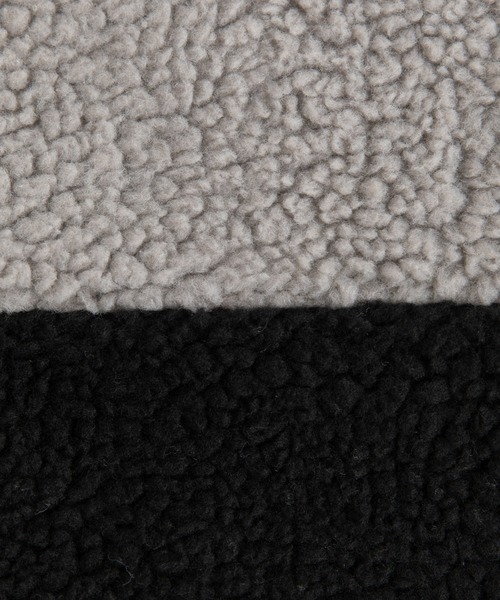 Mark Gonzales（マーク・ゴンザレス）の「Mark Gonzales マークゴンザレス 別注 フリースボアジャケットスタンドカラーブルゾン（ブルゾン・メンズ・ブラック/ベージュ/オフホワイト/ブラック×グレー/ホワイト×グレー・M/L/XL）」の16枚目の写真