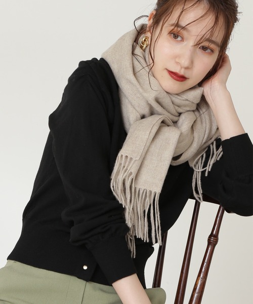 N.（N. Natural Beauty Basic）（エヌエヌナチュラルビューティーベーシック）の「ウールムジストール（ストール/ショール・レディース・グレー/ホワイト/ベージュ/オレンジ・ﾌﾘ-）」の3枚目の写真